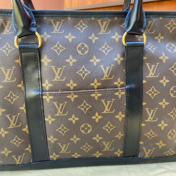 🌺NEW BLACK VACHETTA(not custom paint)🌺AUTH LOUIS SAC WEEKEND SHOPPING BAG 🎉 - Picture 8 of 17